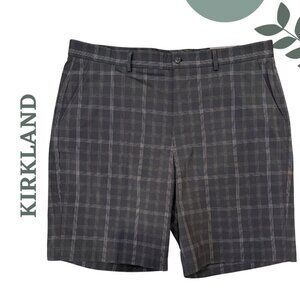 Kirkland Men’s Plaid Golf Shorts | Flat Front Performance Fit Size 40